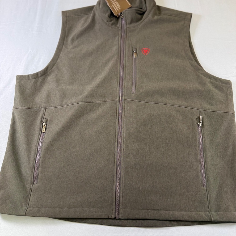Ariat Mens Team Softshell Vest Charcoal Grey Full Zip XXL NEW 10062588 new w tag